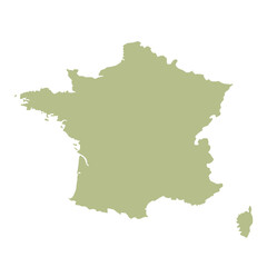 Fototapeta premium Map of France, sign silhouette. World Map Globe. Vector Illustration isolated on white background. Europe continent