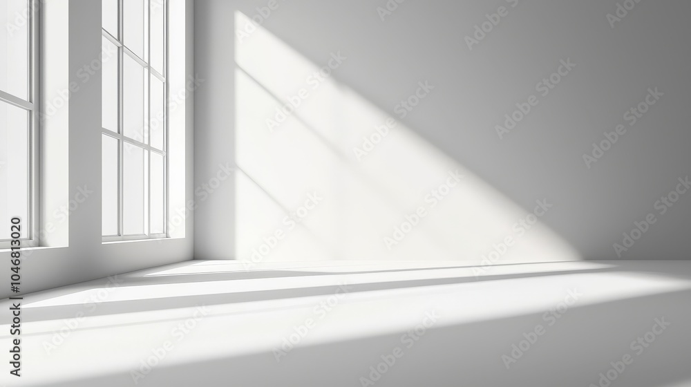 Poster a flawless blank white background illuminated with soft light, perfect for creating elegant presenta