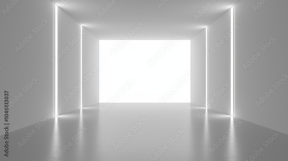 Poster a flawless blank white background illuminated with soft light, perfect for creating elegant presenta