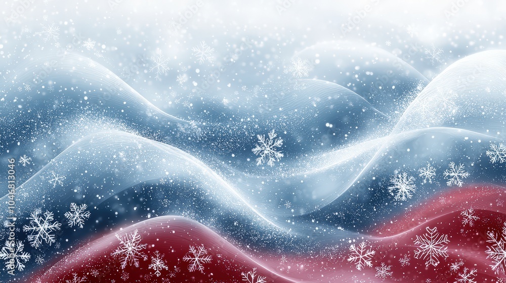 Aufkleber a fluid abstract winter background with soft, flowing lines and delicate snowflake patterns in shade