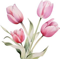 Fototapeta premium bouquet of pink tulips