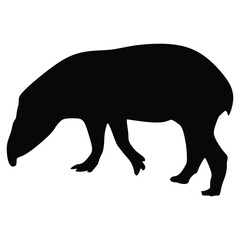 The Best Asian Tapirs Silhouette Image For Animals Design
