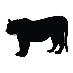 silhouette of a cougar on a white background