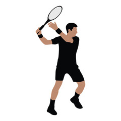 silhouette of a tennis player hitting a forehand