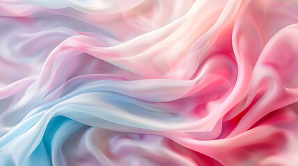 Obraz premium Gradient pink blue silk fabric with soft waves.