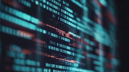 Fototapeta premium The concept of digital transformation is illustrated through system engineering, showcasing the importance of binary code and programming in driving innovation and efficiency in modern technology