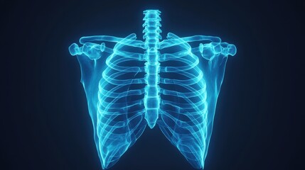 Detailed Illustration of Human Rib Cage Structure