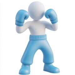 Figure in Boxing Stance with Gloves