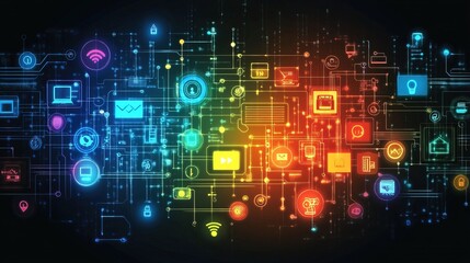 Obraz premium Technology networking and digital communication