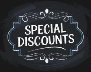 Chalkboard Style Holiday Discounts Sign - Eye-Catching Promotional Sales Black Friday, Christmas, New Year's Eve Retail Advertising