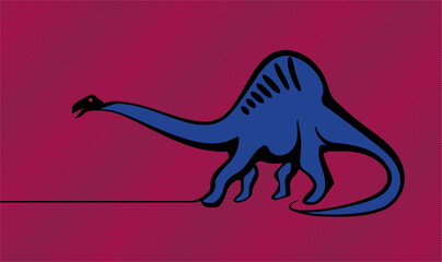  line elegant drawing of Gallimimus, Giganotosaurus, Mosasaurus, Questacoatus dinosaurs