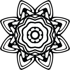 Mandala Line Art Circular Pattern in the Form of a Mandala Decorative Ornament in Ethnic Oriental Style.