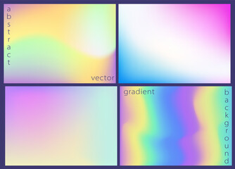 Collection of aesthetic holographic blur blend modern backgrounds. Great for social media stories, album covers, banners, templates for digital marketing