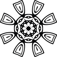 Fototapeta premium Mandala Patterns Easy Circular Pattern in the Form of a Mandala Decorative Ornament in Ethnic Oriental Style.