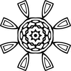 Obraz premium Mandala Patterns Easy Circular Pattern in Form of Mandala With Flower for Henna, Mehndi, Tattoo, Decoration Decorative Ornament in Ethnic Oriental Style.