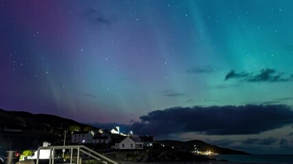 The Aurora Borealis, the northern lights, showing up in Portnoo, County Donegal, Ireland. - Powered by Adobe