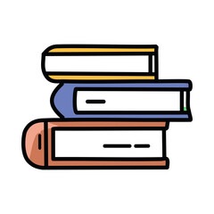 Books collection color icon vector illustration