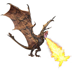 Fototapeta premium 3D rendered dragon isolated on transparent background