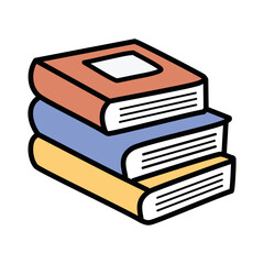 Pile text books isolated icon vector illustration design