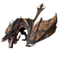 Fototapeta premium 3D rendered dragon isolated on transparent background