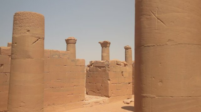 Sudan, Nubia, Naga, amun temple columns