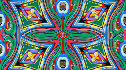 Abstract colorful psychedelic mandala kaleidoscope background pattern for a summer music festival