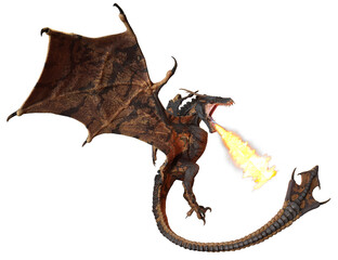 Fototapeta premium 3D rendered dragon isolated on transparent background