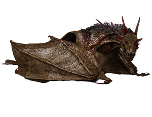 3D rendered dragon isolated on transparent background