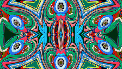 Abstract colorful psychedelic mandala kaleidoscope background pattern for a summer music festival