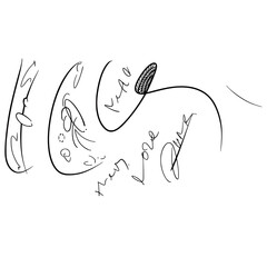 hand drawn striped pattern. Black and white. Design elements drawn strokes (the effect of gel pens)