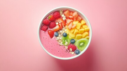 Colorful Smoothie Bowl with Exotic Fruit Toppings