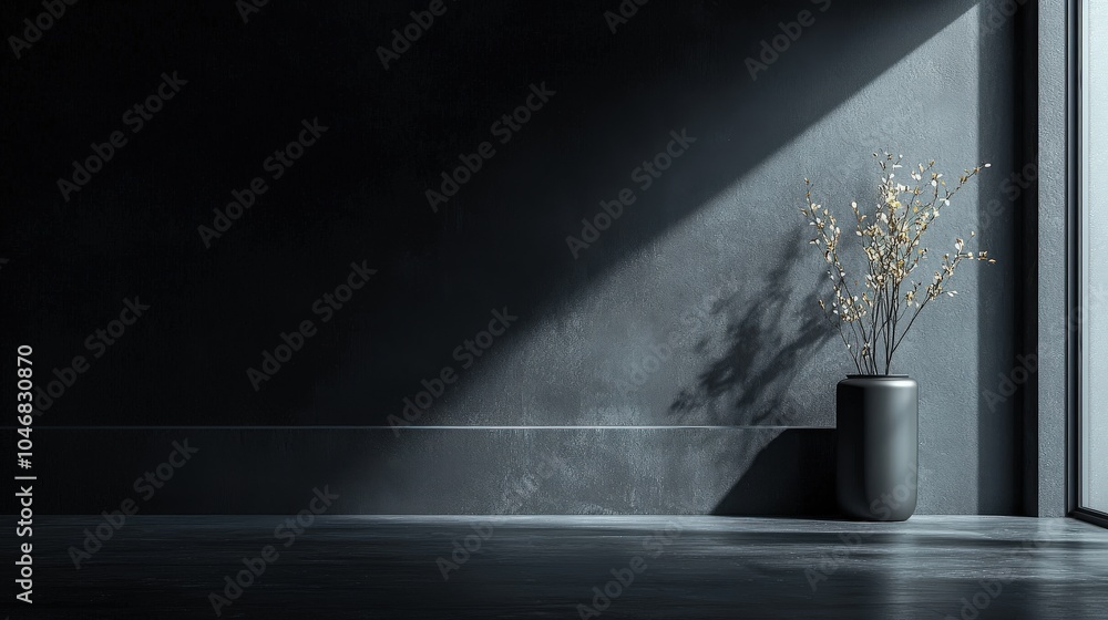 Fototapete black backdrop with minimalist typography and elegant design elements, creating a sophisticated atmo