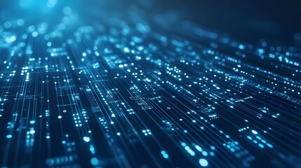 Abstract blue background data technology glowing lines