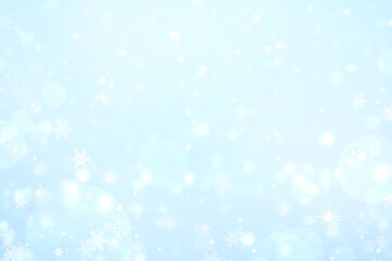 キラキラ雪背景 ブルー  冬 優しい