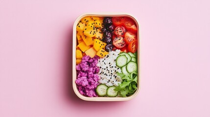 Colorful High Protein Bento Box Meal with Fresh Ingredients