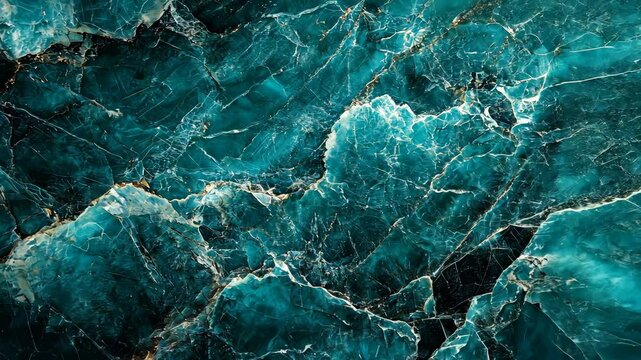 A close-up of teal marble with gold veins