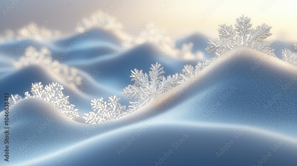 Poster cool winter background with smooth lines and abstract snowflake patterns, ideal for seasonal designs