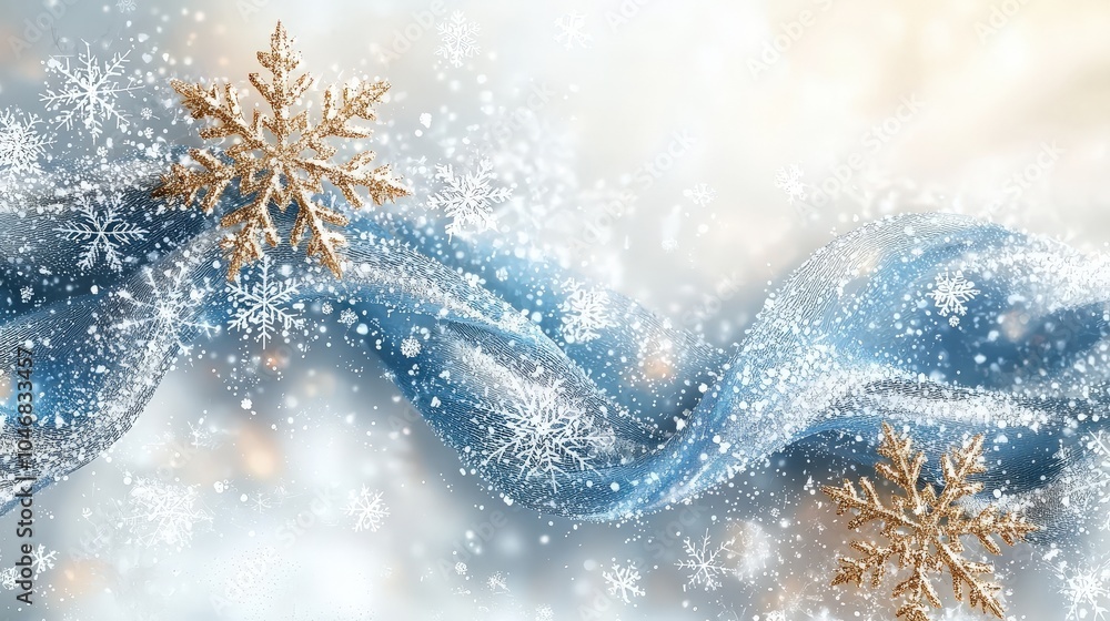 Aufkleber cool winter background with smooth lines and abstract snowflake patterns, ideal for seasonal designs