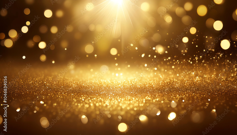 Aufkleber Golden light sparkles on a gold background with subtle sparkle effect. _1(500)