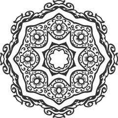 Flower Mandala Art Circular Pattern in the Form of a Mandala Decorative Ornament in Ethnic Oriental Style.