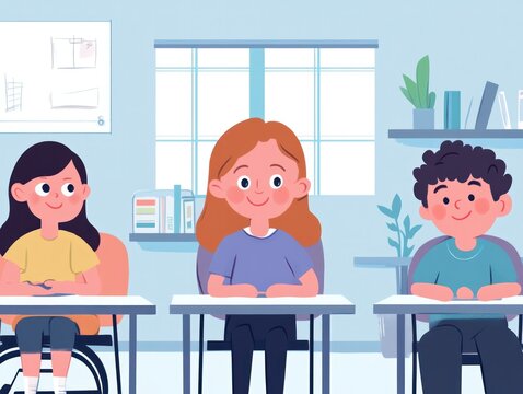 EdTech for inclusive education, a diverse classroom utilizing technology to support all learning abilities