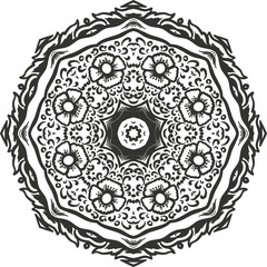 Flower Mandala Art Colourful Easy Circular Pattern in the Form of a Mandala Decorative Ornament in Ethnic Oriental Style.