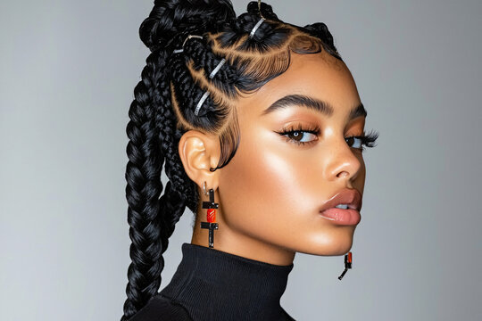 protective goddess braids styled elegantly