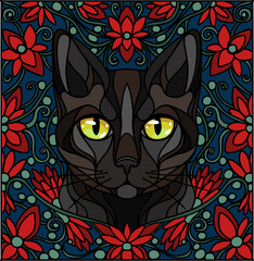 Portret kota w stylu art nouveau © Aleksandra Madejska