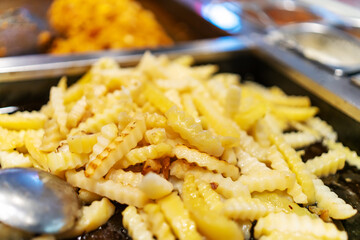 Deliciously Crispy Crinkle-Cut Fries Served Fresh