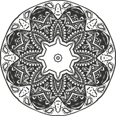 Flower Mandala Art Easy Circular Pattern in Form of Mandala With Flower for Henna, Mehndi, Tattoo, Decoration Decorative Ornament in Ethnic Oriental Style.