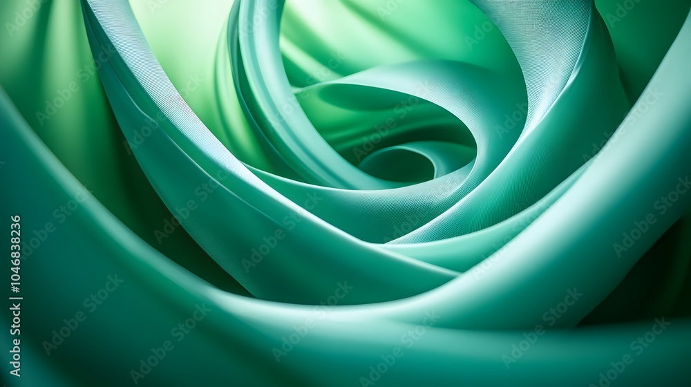 Poster 
Abstract green light Spiral Twisted Lines with artistic pattern Background.