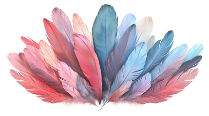 Naklejka premium A bunch of colorful feathers are arranged in a fan shape