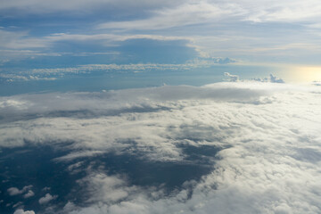 Breathtaking Aerial View of Clouds and Sky at Dusk