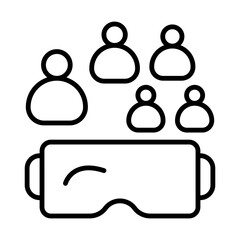 VR Community line icon